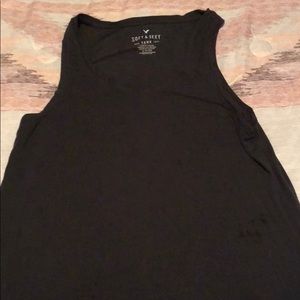 Charcoal gray and white tank tops